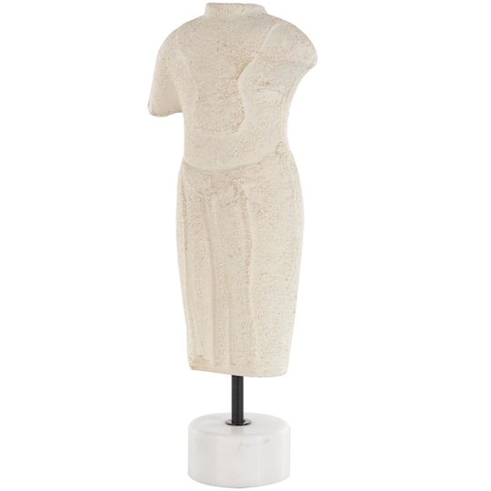 14" Cream Paper Mache Figurine Sculpture with Mable Base